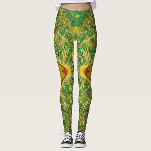 Leggings ~or vert rouge Noël (Devant)