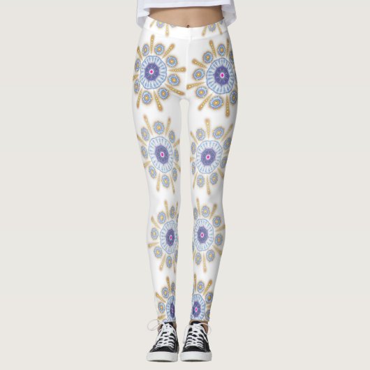 Leggings Or, violet et bleu captivant (Devant)