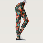Leggings Orange Abstrait motif floral (Droite)