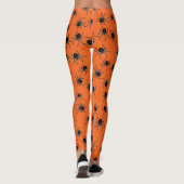 Leggings Orange Black Spider Halloween (Dos)
