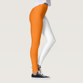 Leggings Orange Blanc Deux Tons Fractionné Moitié Design (Droite)