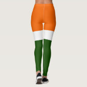 Leggings Orange Blanc Vert Plat Couleur Bloc Design (Dos)