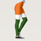 Leggings Orange Blanc Vert Plat Couleur Bloc Design (Droite)
