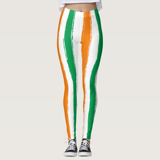 Leggings Orange blanche de vert irlandais de drapeau du (Devant)