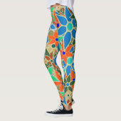 Leggings Orange Blue Mint Green Floral (Gauche)
