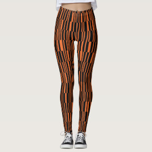 Leggings Orange, cool, tendance, art graphique géométrique
