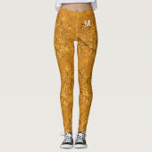 Leggings Orange Cracké Natural Rock Texture initiale person (Devant)