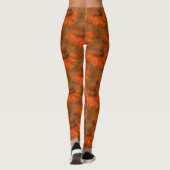 Leggings Orange Daisy Flower Nature Motif (Dos)