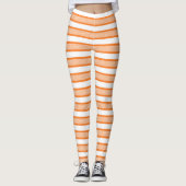 Leggings Orange de bandes encadrées (Devant)