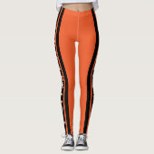 Leggings Orange de basket-ball monogramme (Devant)