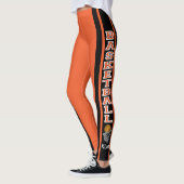 Leggings Orange de basket-ball monogramme (Gauche)