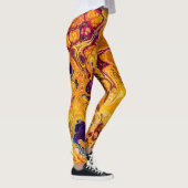 Leggings Orange doré et violet art fractal (Droite)