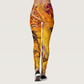 Leggings Orange doré et violet art fractal (Dos)