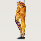 Leggings Orange doré et violet art fractal (Gauche)