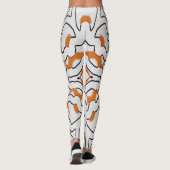 Leggings Orange et blanc sans soudure "Ratti_Creative_Arts" (Dos)