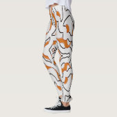 Leggings Orange et blanc sans soudure "Ratti_Creative_Arts" (Gauche)
