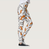 Leggings Orange et blanc sans soudure "Ratti_Creative_Arts" (Droite)
