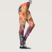 Leggings Orange et bleu Flowered (Droite)