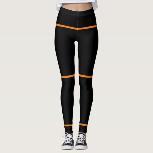 Leggings orange et noir (Devant)