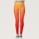 Leggings orange et rouges défraîchis<br><div class="desc">Des leggings amusants et funky aux couleurs automnales - le rouge s'estompe en orange et jaune. leggings cool pour femmes avec une jolie couleur d'automne.</div>