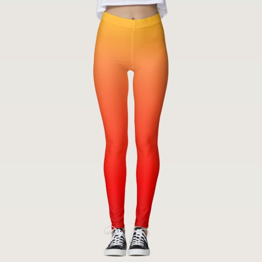 Leggings orange et rouges défraîchis (Devant)