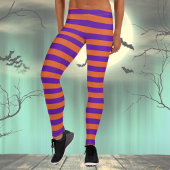 Leggings Orange et violet rayé