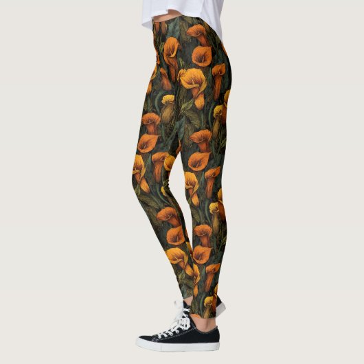 Leggings Orange Exercice Lis calla Inspiré Diplômé (Gauche)