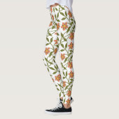 LEGGINGS ORANGE FLEURS (Gauche)