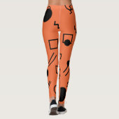 Leggings Orange, fun, trendy, geometric Memphis graphic (Dos)