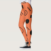 Leggings Orange, fun, trendy, geometric Memphis graphic (Gauche)