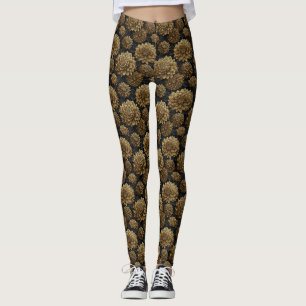 Leggings Orange Gym Dahlias Luxe Cadeaux Femmes Maternité