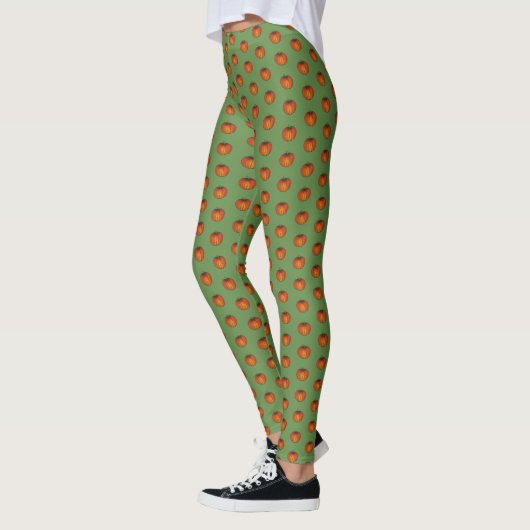 Leggings Orange Harvest Citrouille Halloween Thanksgiving F (Gauche)