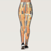Leggings Orange Jaune Blanc Charbon Foncé MCM Look (Dos)