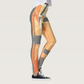 Leggings Orange Jaune Blanc Charbon Foncé MCM Look (Droite)