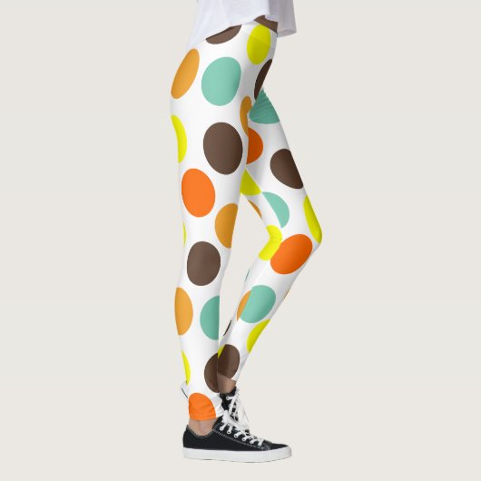 Leggings Orange, Jaune, Brown, Points Bleus (Droite)