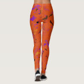 Leggings Orange, jaune, Purple and Black Abstract (Dos)