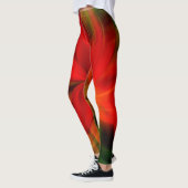 Leggings Orange Lumineux Et Abstrait Vert (Gauche)