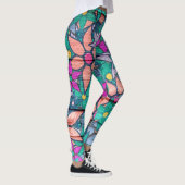 Leggings Orange Mint Rose Floral (Droite)