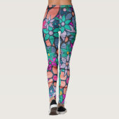 Leggings Orange Mint Rose Floral (Dos)