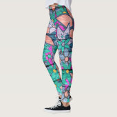 Leggings Orange Mint Rose Floral (Gauche)