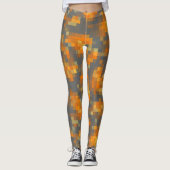 Leggings Orange Mustard Navy Turquoise rayé (Devant)