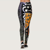 Leggings Orange-Noir-Brown Pignon En Tissu De Boue (Dos)