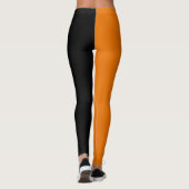 Leggings Orange Noir Deux Tons Moitié Couleur Fractionnemen (Dos)