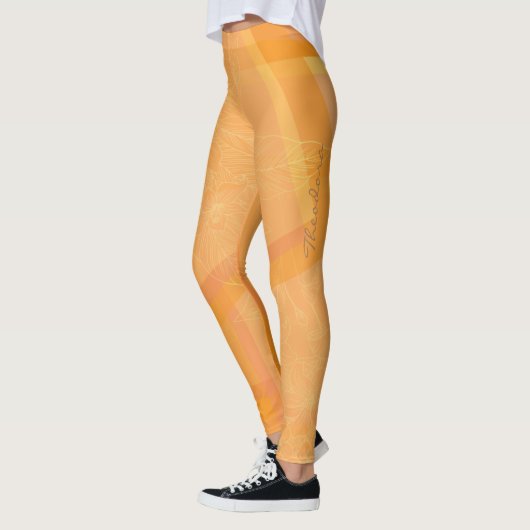 Leggings Orange or Abstrait Floral (Gauche)