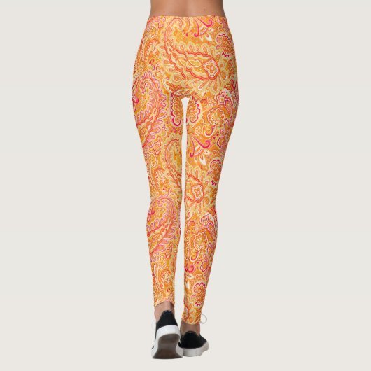 Leggings Orange Paisley (Dos)