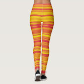 Leggings Orange rouge jaune rayures (Dos)
