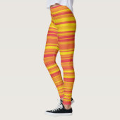 Leggings Orange rouge jaune rayures (Gauche)