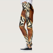 Leggings Orange sauvage et bandes blanches de tigres (Gauche)