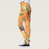 Leggings Orange Slices Aquarelle Frais Citrus Design (Gauche)