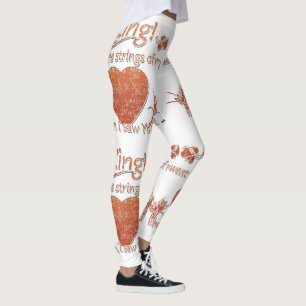 Leggings Orange Zing Est Allé Les Cordes De Mon Coeur Quand